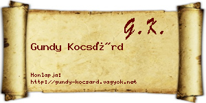 Gundy Kocsárd névjegykártya